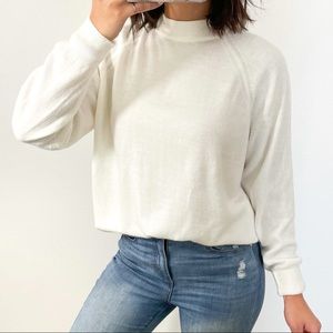 Cream white mock neck sweater
